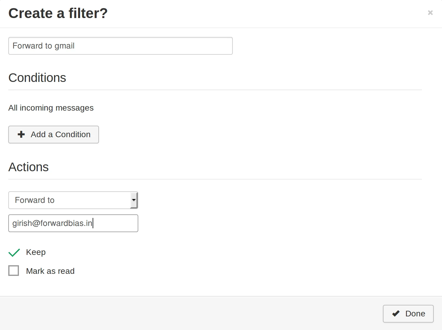 Forward All Emails Rainloop