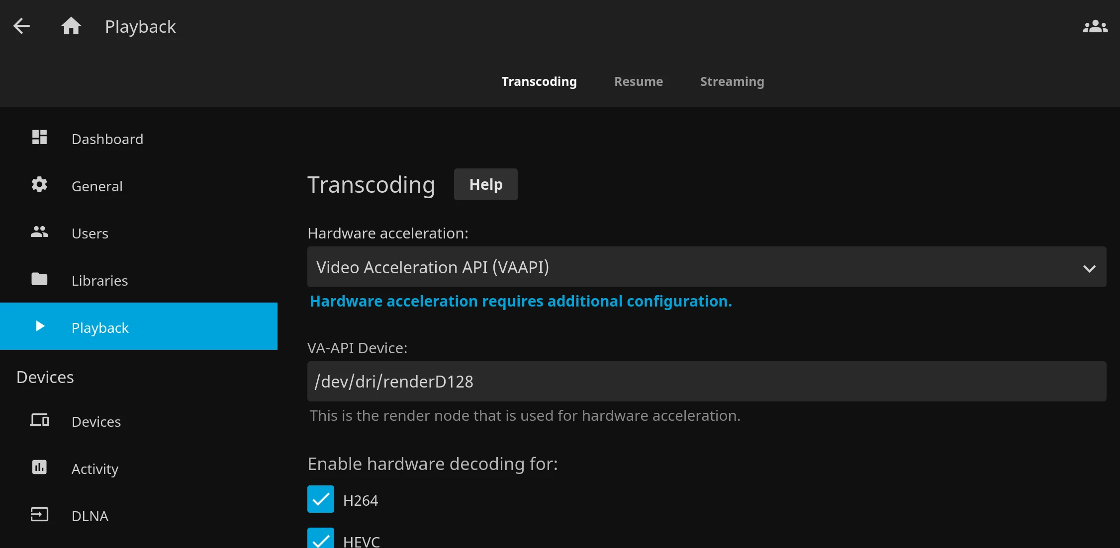 Enable Transcoding