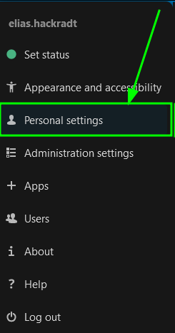 button with personal settings text